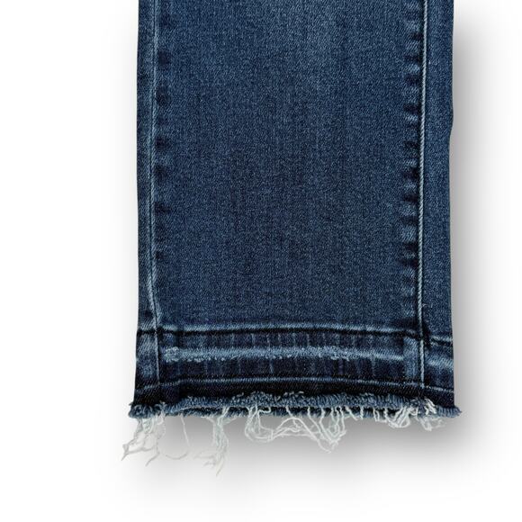 Judy Blue Kick Flare Jeans Women's Size 7 28 Medium Wash Raw Hem Stretch Denim - Picture 2 of 9